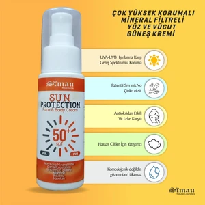 Simau Kozmetik Yüz ve Vücut Güneş Kremi 50+ Spf - Non-Nano Mineral Filtre - Yüksek Koruma - Meyan Kökü&Gotu Kola