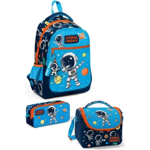 Coral High Desenli Okul Çantası Beslenme Kalemlik 3lü Set 23486