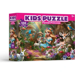 100 Parça Puzzle Forest Princess Çocuk Puzzle 34 x 48 cm