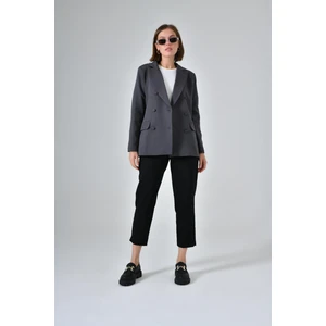Antrasit Cep Detaylı Business Blazer Ceket