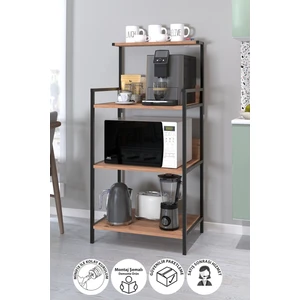 Mutfak Standı Espresso Makinesi Standı Kahve Köşesi Mutfak Rafı Endonezya Çam
