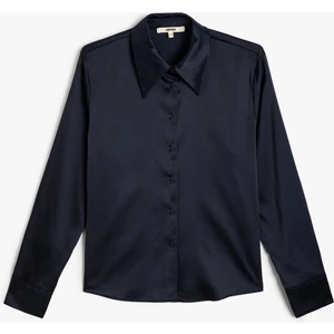 Saten Gömlek Uzun Kollu Klasik Yaka