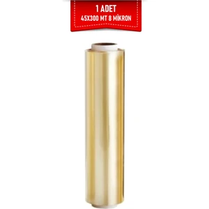 Sarı Gıda Streç 45 cm 300 mt(Net) 8 Mic 1 Adet Dayanıklı Steril Esnek  Mutfak, Temizlik, Gıda Ambalajı, Iş Streç