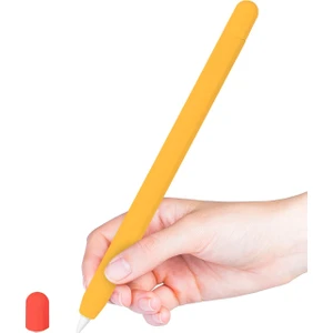 Apple Pencil 2. Nesil Uyumlu Kılıf Çift Renkli Mat Silikon Kalem Koruyucu 2 Uçlu