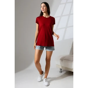 Salaş Bisiklet Yaka T-Shirt 21256 Bordo