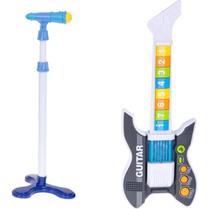 RG-035BK Mikrofonlu Tuşlu Çocuk Elektro Oyuncak Gitar (Mikrofon Standı ve Askı Dahil)