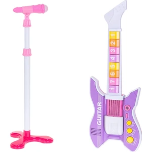 RG-035PK Mikrofonlu Tuşlu Çocuk Elektro Oyuncak Gitar (Mikrofon Standı ve Askı Dahil)