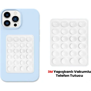 Bilişim Aksesuar Silikon Vantuzlu Telefon Tutucu, Cep Telefonu Için Kaymaz Yapışkanlı Beyaz