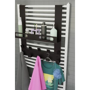 Siyah Raflı Havlupan Askısı Banyo Petek Askısı ve Raflı Havlu Askılığı, Banyo Peteği Askılığı MT105S