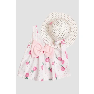 Chicsy Baby Şapkalı Büyük Ananas Desenli Kız Bebek Elbisesi