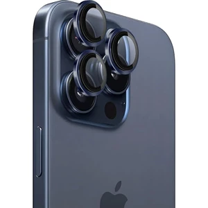 iPhone 15 Pro Max Kamera Lens Koruyucu ''Safir Cam & Kolay Kurulum'' (Mavi)