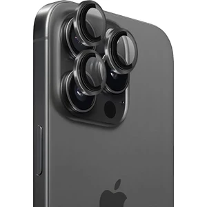 iPhone 15 Pro Kamera Lens Koruyucu ''Safir Cam & Kolay Kurulum'' (Siyah)