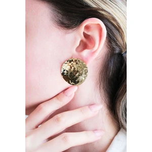 Gold Hammered Circle 2'li Küpe Seti