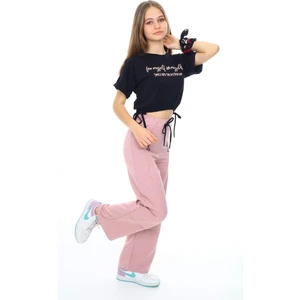 Kız Çocuk %100 Pamuk Compact Penye Ikili Eşofman TAKIM-AÜT-0019