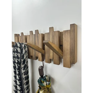 O&a Wood Doğal Ahşap Vestiyer Ahşap Askılık Piano Askılık 8li