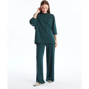 Aversa - Modal  Kumaş Oversize Uzun Kollu Sweatshirt - Yeşil