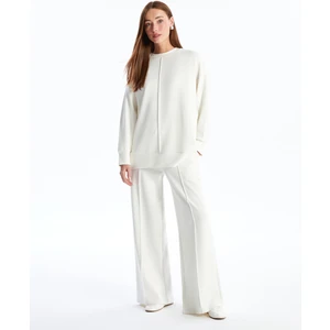 Aversa - Modal  Kumaş Oversize Uzun Kollu Sweatshirt - Ekru
