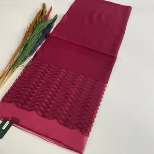 Ipeksi Tül Jakar Şal Bordo JSK0214
