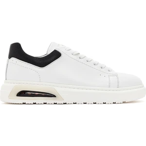 Erkek Beyaz Kalın Tabanlı Bağcıklı Deri Sneaker 24Sfd676018