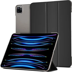 iPad Air 13 Inç M2 2024 Uyumlu Kılıf Kapaklı Standlı Arkası Sert Transparan Uyku Modlu