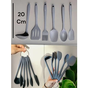 Isıya Dayanıklı 20 cm Mini Boy 6 Parça Silikon Kepçe Kaşık Seti