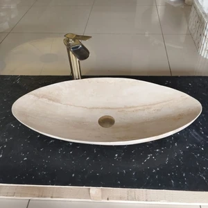 Sipahi Marble Traverten Elips Lavabo