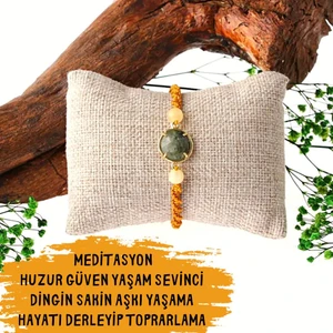 Gizemli Doğal Taş Bileklik Prehnit/kalsit Yaşam Sevinci Hayatı Düzene Girdirme Depresyon