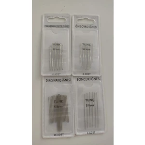 El Dikiş Nakış Iğne Setleri -1 (Etamin-Iğne Oyası-Dikiş-Boncuk Iğneleri - 4 Paket)