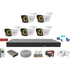 Yıldırım Group 5'li 5mp Sony LENSLİ+H265 Kayıt Cihazı Full Paket