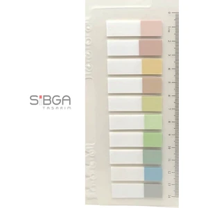 Sibga Tasarım Şeffaf Renkli Postit Post-It Post It. Kitap Ayracı Ayraç Postit Sticker Not Kağıdı 200 Yaprak