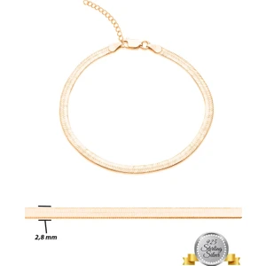 Adal Silver 925 Ayar Gümüş Italyan Yassı Bileklik Uzatmalı