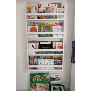 Montessori Çocuk Odası Eğitici Kitaplık 4 Raflı 120X74
