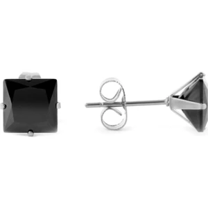 Adal Silver Gümüş Kare Siyah Taşlı Küpe (6 Mm)