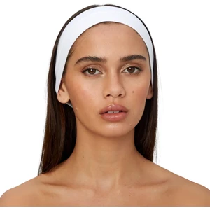 Salvia Dione Spor Saç Bantları - Elastik Kaymaz İnce Saç Ter Kafa Bandı Bandana, Kadın & Erkek Koşu Fitness Yoga Pilates Makyaj Yüz Yıkama Atletik Egzersiz Saç Bandı Beyaz