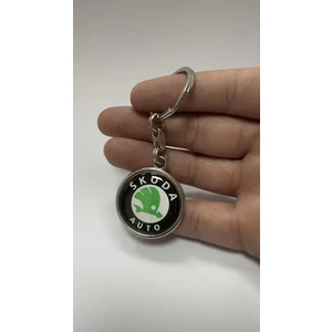 Skoda Logolu Metal Anahtarlık Çift Yönlü (1 Adet)