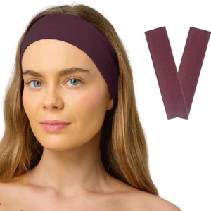 Salvia Dione 2'li Pamuklu Esnek Yoga Bandana Koşu Bandı Saç Bantları Gym Pilates Saç Bandı - Makyaj Yüz Yıkama Saç Aksesuarları - Sporcu Saç Bandı Seti Vişne Çürüğü Melanj