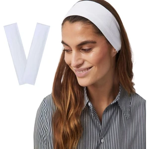 Salvia Dione 2'li Pamuklu Esnek Yoga Bandana Koşu Bandı Saç Bantları Gym Pilates Saç Bandı - Makyaj Yüz Yıkama Saç Aksesuarları - Sporcu Saç Bandı Seti Beyaz