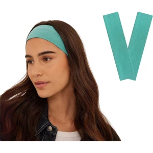 Salvia Dione 2'li Pamuklu Esnek Yoga Bandana Koşu Bandı Saç Bantları Gym Pilates Saç Bandı - Makyaj Yüz Yıkama Saç Aksesuarları - Sporcu Saç Bandı Seti Turkuaz
