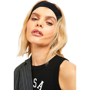 Salvia Dione Pamuklu Esnek Bandana Koşu Gym Yoga Pilates Sporcu Saç Bandı Koşu Bandı ve Saç Aksesuarları Siyah