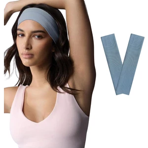 Salvia Dione 2'li Pamuklu Esnek Yoga Bandana Koşu Bandı Saç Bantları Gym Pilates Saç Bandı - Makyaj Yüz Yıkama Saç Aksesuarları - Sporcu Saç Bandı Seti Açık Mavi