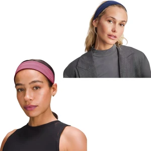 Salvia Dione 2'li Saç Bandı Seti - Kombin Esnek Kaymaz Günlük Moda Kadın ve Erkek Yoga Pilates Tenis Koşu Trekking Squat Fitness Spor Saç Bantları - Makyaj Yüz Yıkama Cilt Bakımı 2'li Saç Bandı Seti Pembe & İndigo Melanj