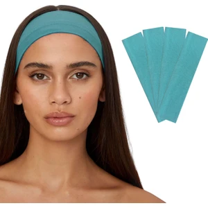 Salvia Dione 4'lü Spor Saç Bantları - Elastik Kaymaz İnce Saç Ter Kafa Bandı Bandana, Kadın & Erkek Koşu Fitness Yoga Pilates Makyaj Yüz Yıkama Atletik Egzersiz 4'lü Saç Bandı Seti Turkuaz