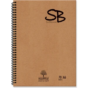 Sb A6 Ekstra Hafif Spiralli Okul Defteri Kraft Kapak 140 Sf. Kareli 70 Yp.