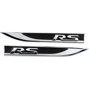 Rs Çamurluk Logosu Paslanmaz Krom Kaplama Metal Arma Siyah