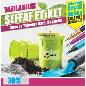 Boss Suya Dayanıklı, Yazılabilen Şeffaf Etiket 8x5cm-30 Ad