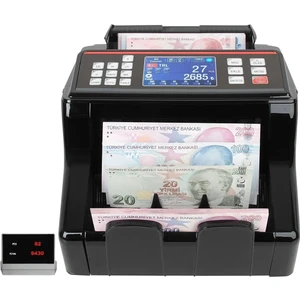 SC7520B Karışık Para Sayma Makinesi - Tl - Euro - Usd - Türkçe Sesli Uyarı + Müşteri Ekranı