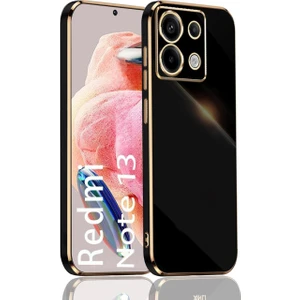 Xiaomi Redmi Note 13 5g Silikon Kılıf Kamera Korumalı Arkası Renkli Kenarları Parlak Dore Tasarım Kapak