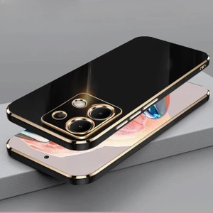 Xiaomi Redmi Note 13 Pro 5g Silikon Kılıf Kamera Korumalı Arkası Renkli Kenarları Parlak Dore Tasarım Kapak