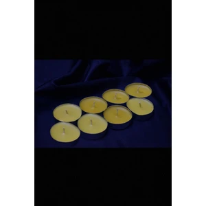 ARBUQ Concept Küçük Tealight Balmumu Mum 8'li Kokusuz Sarı Renkli-%100 Doğal Bal Mumu