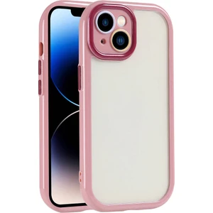 Apple iphone 15 Kılıf Renkli Silikon Kenarlı Arkası Şeffaf Kamera Korumalı Vitamin Kapak